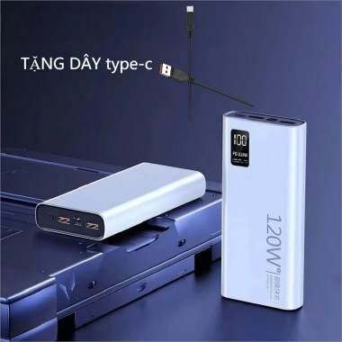 K8 Power Bank 120W 100.000mAh và Màn Hình LED - Pin Dự Phòng Siêu Mạnh