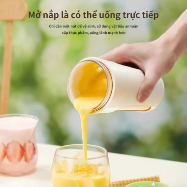 KADONIA Máy Xay Sinh Tố Cầm Tay Mini 340ml - Pin 4.000mAh, Du Lịch Nhỏ Gọn
