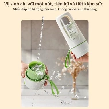 KADONIA Máy Xay Sinh Tố Cầm Tay Mini 340ml - Pin 4.000mAh, Du Lịch Nhỏ Gọn