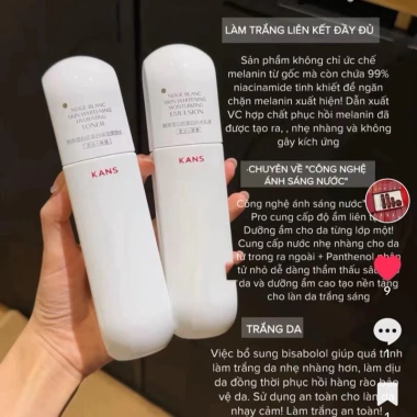KANS Bộ Trắng Da Dưỡng Ẩm, Làm Trắng Da, Cấp Ẩm, Da Mềm Mịn - Giá 620.000 VNĐ 2 KANS Bộ Trắng Da Dưỡng Ẩm, Làm Trắng Da, Cấp Ẩm, Da Mềm Mịn - Giá 620.000 VNĐ 2