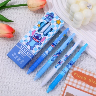 Kawaii Stitch Press Gel Bút Viết 0.5mm 4 Cái - Mực Đen Quà Tặng Giá 50.094 VND