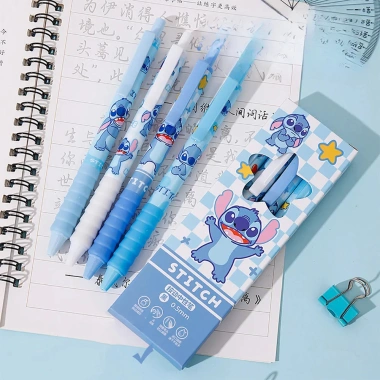 Kawaii Stitch Press Gel Bút Viết 0.5mm 4 Cái - Mực Đen Quà Tặng Giá 50.094 VND