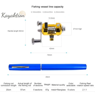 Kayaktion Siêu Ngắn Bỏ Túi Thanh Thép Câu Cá Micro 1-1.6m ReelClear Giá 123.530 VND 6