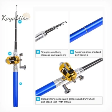 Kayaktion Siêu Ngắn Bỏ Túi Thanh Thép Câu Cá Micro 1-1.6m ReelClear Giá 123.530 VND 7