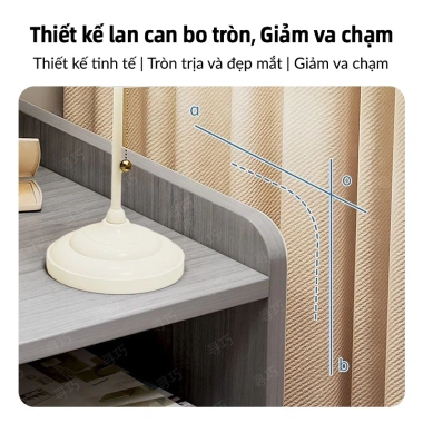 KAZACA Tủ đầu giường chân gỗ tự nhiên - Kệ lưu trữ đa tầng, chắn ba mặt, chống rơi đồ, giá ưu đãi 436.500 7