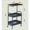 Kệ 3 tầng bánh xe kim loại mặt bàn gỗ MDF - Decor phòng khách, ngủ, bếp, 289k 3