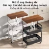 Kệ 3 tầng bánh xe kim loại mặt bàn gỗ MDF - Decor phòng khách, ngủ, bếp, 289k 6