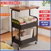 Kệ 3 tầng bánh xe kim loại mặt bàn gỗ MDF - Decor phòng khách, ngủ, bếp, 289k 7