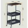 Kệ 3 tầng bánh xe kim loại, mặt bàn gỗ MDF – Trang trí phòng ngủ, chỉ 210.700₫
