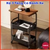 Kệ 3 tầng đa năng có bánh xe, xe đẩy spa kim loại, mặt gỗ cao cấp - Giá 184.100 VND