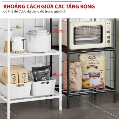 Kệ 6 tầng đa năng nhà bếp - Thép carbon sơn tĩnh điện, chống gỉ siêu bền, giá 125.000₫