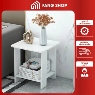 Kệ bàn trà 2 tầng gỗ nhỏ đa năng cho đầu giường - Tiện lợi, decor phòng khách, giảm giá 23% chỉ 79.900₫