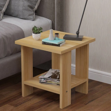 Kệ bàn trà 2 tầng gỗ nhỏ đa năng cho đầu giường - Tiện lợi, decor phòng khách, giảm giá 23% chỉ 79.900₫