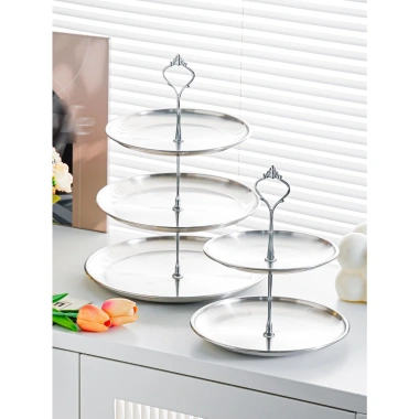 Kệ Bánh 2-3 Tầng Mạ Vàng Cao Cấp - Đĩa Trưng Bày Trái Cây, Bánh Ngọt, Decor Tiệc | Giá chỉ 119k 3
