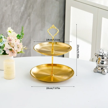 Kệ Bánh 2-3 Tầng Mạ Vàng Cao Cấp - Đĩa Trưng Bày Trái Cây, Bánh Ngọt, Decor Tiệc | Giá chỉ 119k 9