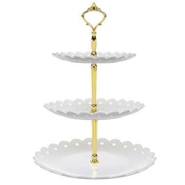 Kệ Bánh 3 Tầng Cao Cấp - Khay Đựng Trái Cây, Bánh Mứt, Kẹo - Giá 69.000đ