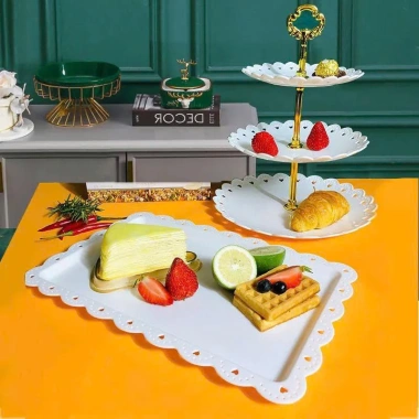 Kệ Bánh 3 Tầng Cao Cấp - Khay Đựng Trái Cây, Bánh Mứt, Kẹo - Giá 69.000đ