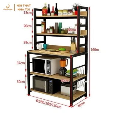 Kệ bếp đa năng 5 tầng VNH-535 - Kệ lò vi sóng, lưu trữ thông minh, trang trí, tiết kiệm không gian, giá ưu đãi 950.000₫ 8