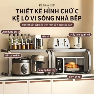 Kệ bếp đa năng chịu lực tốt, thiết kế thông minh để lò vi sóng – Giá chỉ 129.000₫ 2
