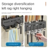 Kệ bếp đa năng inox Giá lưu trữ đồ dùng nhà bếp treo tường không đục lỗ gắn móc 6
