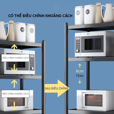 Kệ Bếp Đa Năng Thép Carbon có bánh xe - Đỡ lò vi sóng, xoong nồi, tiện lợi, chỉ 297,160₫