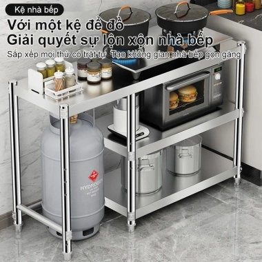 Kệ bếp gas inox 304 nhập khẩu - Chịu nhiệt cao, đa năng để đồ nhà bếp, chỉ 449.000₫
