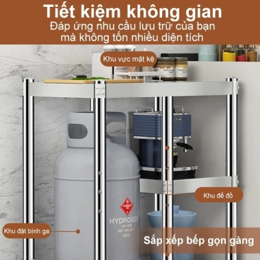 Kệ bếp gas inox 304 nhập khẩu - Chịu nhiệt cao, đa năng để đồ nhà bếp, chỉ 449.000₫