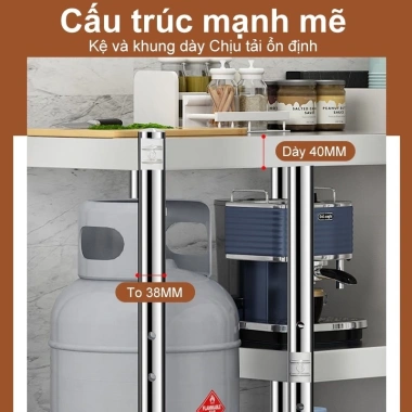 Kệ bếp gas inox 304 nhập khẩu - Chịu nhiệt cao, đa năng để đồ nhà bếp, chỉ 449.000₫
