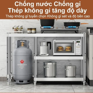 Kệ bếp gas inox 304 nhập khẩu - Chịu nhiệt cao, đa năng để đồ nhà bếp, chỉ 449.000₫