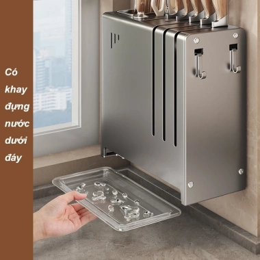 Kệ Cài Dao Thớt DJ01 - Giá Đỡ Dao, Ống Đũa Thìa Thép Cacbon Cao Cấp, 139,999₫ 4