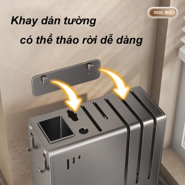 Kệ Cài Dao Thớt DJ01 - Giá Đỡ Dao, Ống Đũa Thìa Thép Cacbon Cao Cấp, 139,999₫ 6