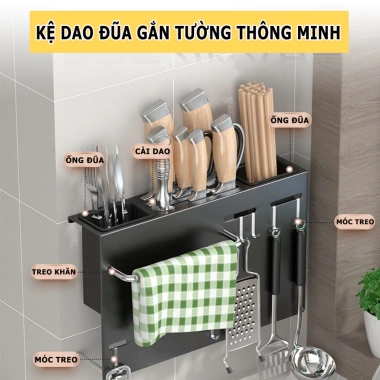 Kệ Cài Dao Thớt Đựng Đũa Đa Năng Úp Vung Nồi - Treo Tường Bếp MKS017 Giá Ưu Đãi 115k