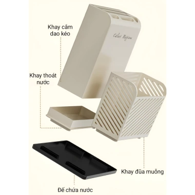 Kệ cắm dao kéo, đũa muỗng thoát nước, thoáng khí - Giá siêu tiết kiệm 145.000₫