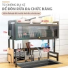 Kệ chén có nắp đậy đa năng thép cacbon: Kệ bếp thông minh, tiết kiệm không gian, giá chỉ 389.000₫ 2