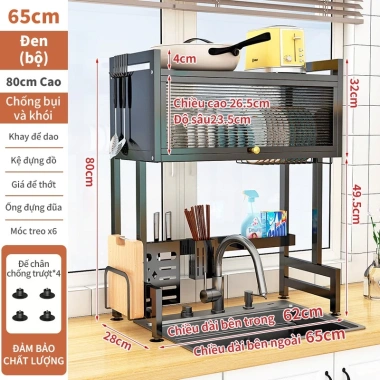 Kệ chén có nắp đậy đa năng thép cacbon: Kệ bếp thông minh, tiết kiệm không gian, giá chỉ 389.000₫ 10 Kệ chén có nắp đậy đa năng thép cacbon: Kệ bếp thông minh, tiết kiệm không gian, giá chỉ 389.000₫ 10