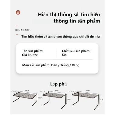 Kệ đa chức năng bàn bếp - Giá đỡ nồi, kệ tầng, tủ nghệ thuật, tủ nồi, 166.856 VND
