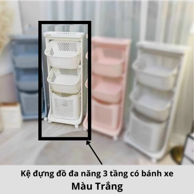 Kệ đa năng 3-4 tầng bánh xe 360 Việt Nhật cao cấp 5.560-3 - Giá chỉ 160k