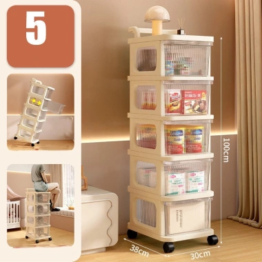 Kệ đa năng 3-4 tầng bánh xe đẩy - Tiện lợi cho bỉm sữa, spa, tủ 5 tầng 262 - Giá 58.000₫ 2