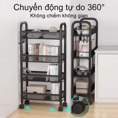 Kệ Đa Năng 3-5 Tầng Bằng Sắt Lưới Thép Có Bánh Xe Giá Ưu Đãi 119.000 VND 2