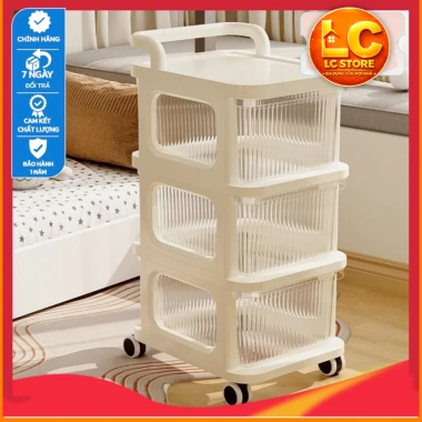 Kệ Đa Năng 3-5 Tầng Bánh Xe - Giá Đựng Đồ Chống Bụi, Spa, Văn Phòng, Bỉm Sữa, 175.000 VND
