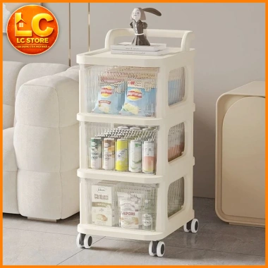 Kệ Đa Năng 3-5 Tầng Bánh Xe - Giá Đựng Đồ Chống Bụi, Spa, Văn Phòng, Bỉm Sữa, 175.000 VND