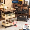 Kệ Đa Năng 3 Tầng Bánh Xe Khung Sắt Mặt Gỗ Chống Nước Dùng cho Phòng Khách Bếp Spa Salon Giá ưu đãi 272.000 VND
