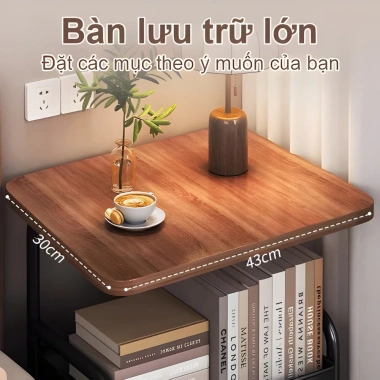Kệ Đa Năng 3 Tầng Bánh Xe Khung Sắt Mặt Gỗ Chống Nước Dùng cho Phòng Khách Bếp Spa Salon Giá ưu đãi 272.000 VND 9