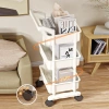 Kệ đa năng 3 tầng nhựa, tay đẩy, bánh xe xoay 360°, chỉ 69.000₫ (giá gốc 85.560₫) - mẹ bé & bếp 3