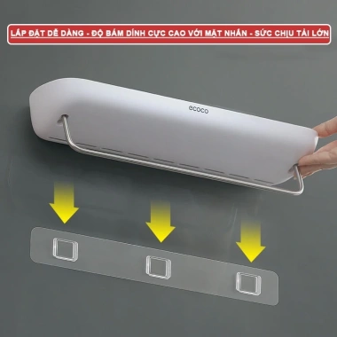 Kệ Đa Năng Dán Tường ECOCO E1.923 - Giá Đựng Đồ Nhà Tắm Bếp, Miếng Dán Lớn Chắc Chắn, Giá 99.800₫