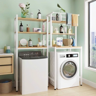 Kệ đa năng để máy giặt, máy sấy - chân sắt, mặt gỗ nhiều tầng, tiện lợi, giảm giá 680k