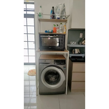 Kệ đa năng để máy giặt, máy sấy - chân sắt, mặt gỗ nhiều tầng, tiện lợi, giảm giá 680k 3