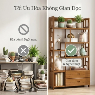 Kệ Đa Năng Gỗ Tự Nhiên phòng khách – Thiết kế Cổ Điển Hiện Đại, Chất lượng cao, Giá giảm 22% chỉ 538.000₫