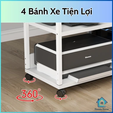 Kệ đa năng Homie Decor – Đựng case CPU, máy in, kệ bếp, bánh xe tiện lợi, giá 279.000₫