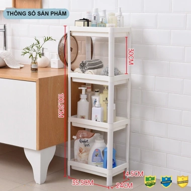 Kệ Đa Năng Inochi Nhựa 2-4 Tầng Để Đồ Phòng Bếp & Phòng Tắm - Tiết Kiệm Không Gian